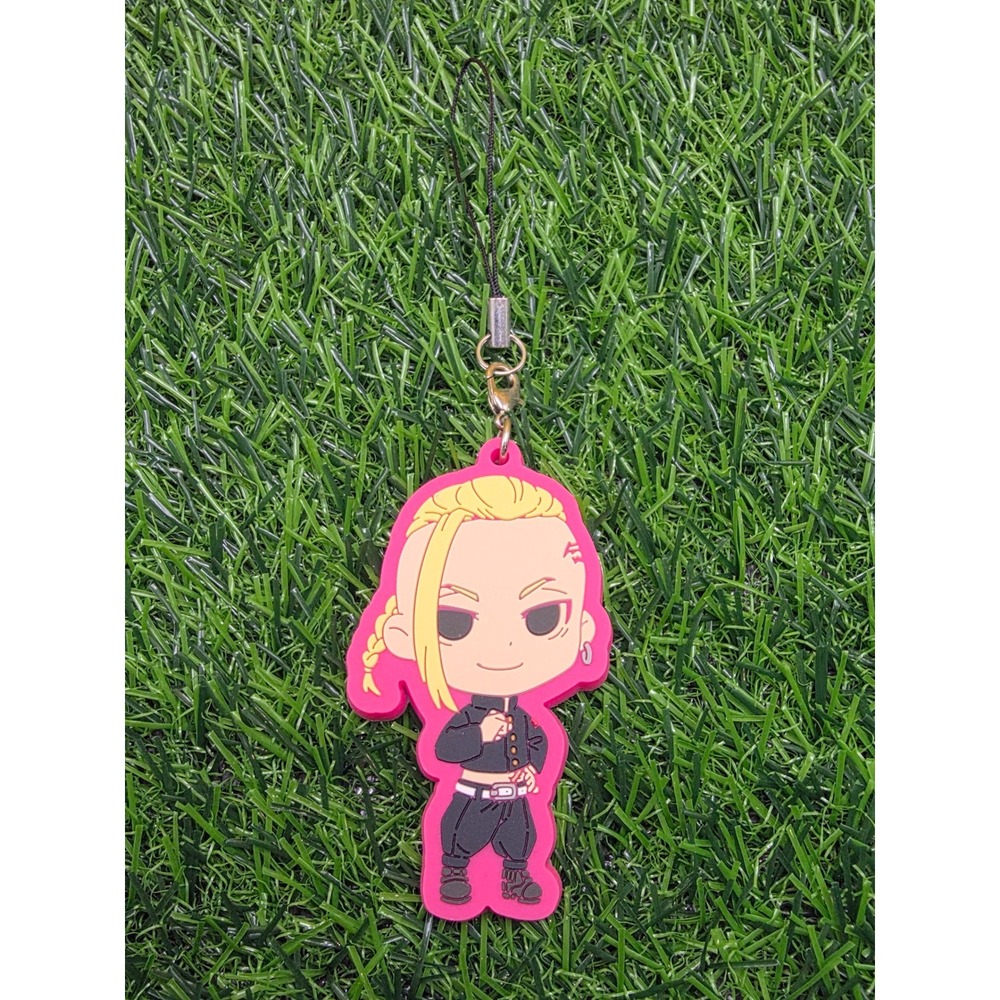Tokyo Revengers Draken Ken Ryuguji Taito Rubber Strap Keychain Anime Chibi Pink